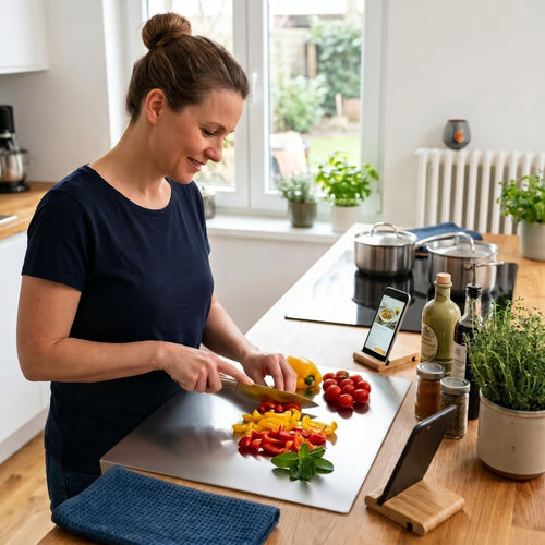 The Stainless Steel Cutting Board for Home Cooks & Bakers: Won't Soak Up Juices, Won't Hold Odors, Goes Straight in the Dishwasher